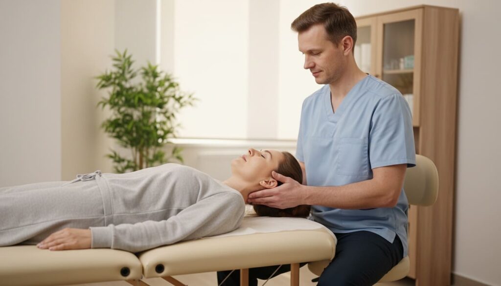 Bolesne miesiączki i endometrioza – czy osteopatia może pomóc? Diagnostyka i leczenie bólu 4 Terapia czaszkowo-krzyżowa redukująca stres i napięcie układu nerwowego u pacjentki z bólami menstruacyjnymi.